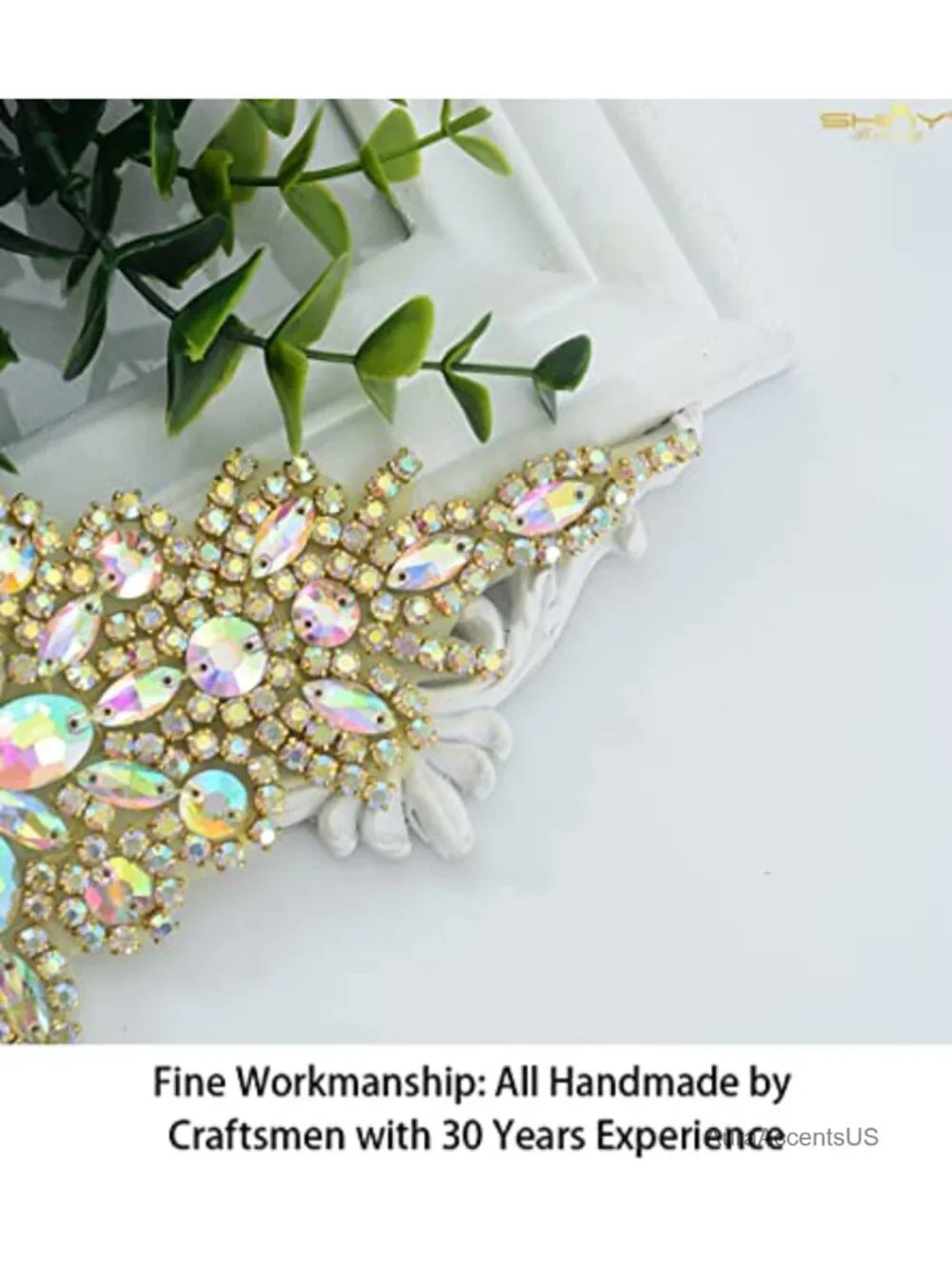 Rhinestone Wedding Sash Belt Applique Iron-On Sew-On Bridal Sash